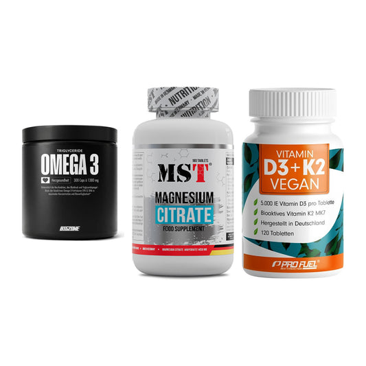 Herz & Gefäße: Big Zone Omega 3 + MST Magnesium + ProFuel Vitamin – alle enthaltenen Artikel