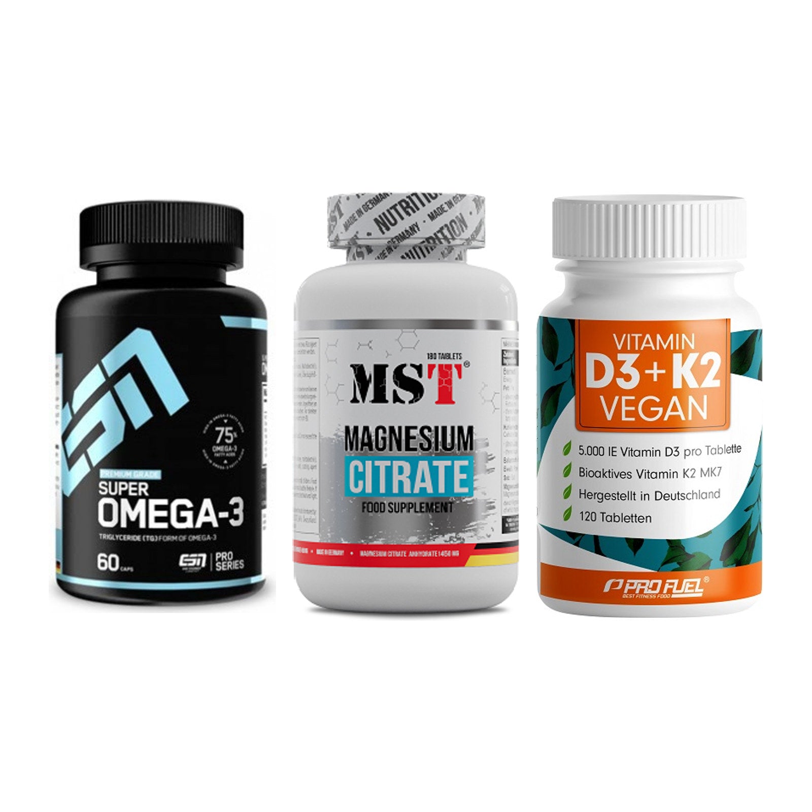 Herz & Gefäße: ESN Omega 3 + MST Magnesium + ProFuel Vitamin – alle enthaltenen Artikel