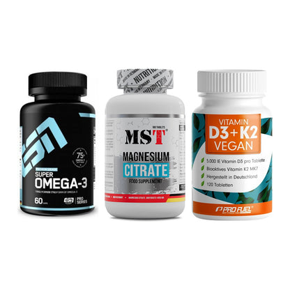 Herz & Gefäße: ESN Omega 3 + MST Magnesium + ProFuel Vitamin – alle enthaltenen Artikel