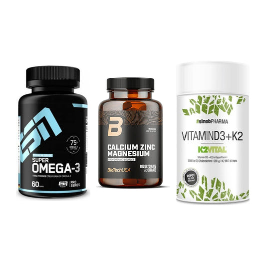 Herz & Gefäße: ESN Omega 3 + BioTech Calcium + Sinob Vitamin D3 – alle enthaltenen Artikel