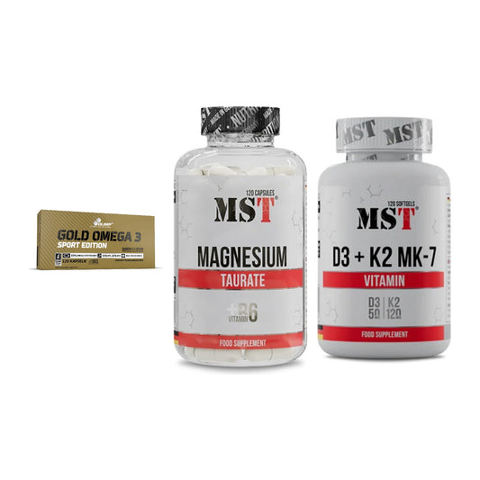 Herz & Gefäße: Olimp Omega 3 + MST Magnesium + MST Vitamin D3 – alle enthaltenen Artikel