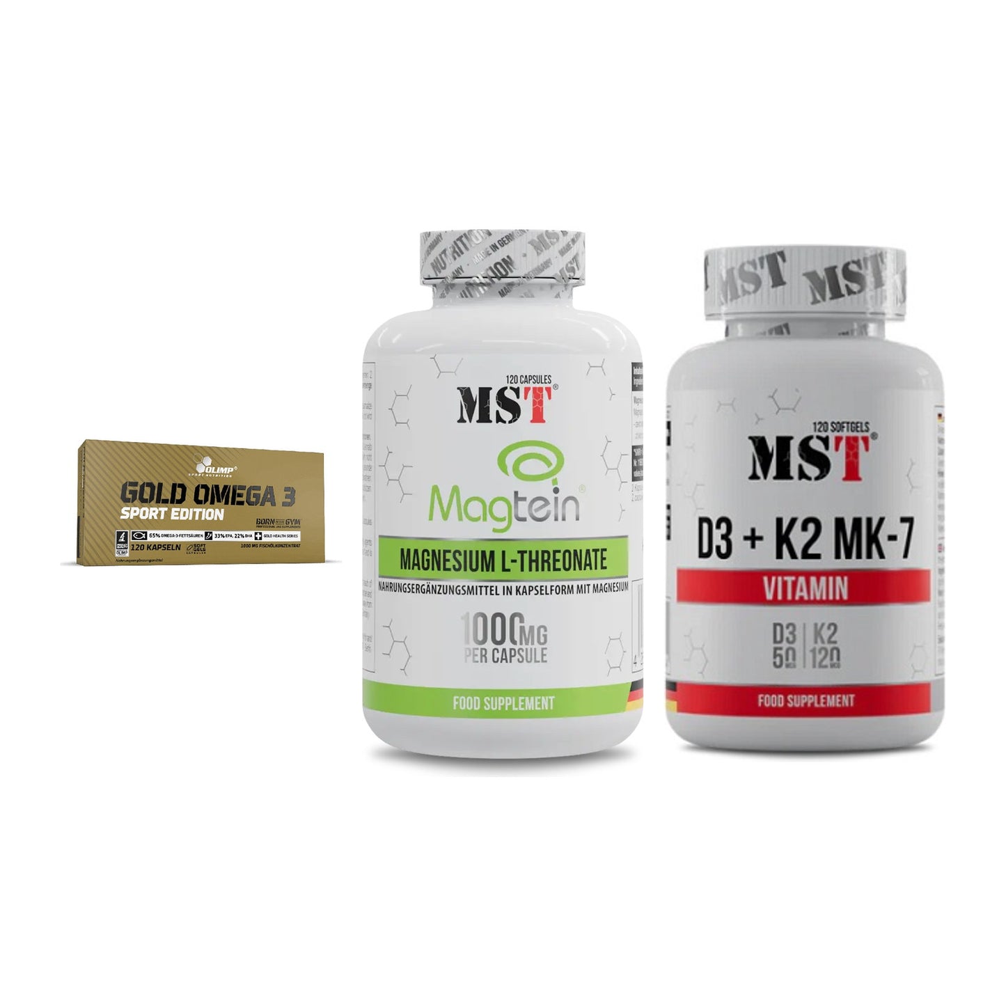 Herz & Gefäße: Olimp Omega 3 + MST Magnesium + MST Vitamin D3 – alle enthaltenen Artikel