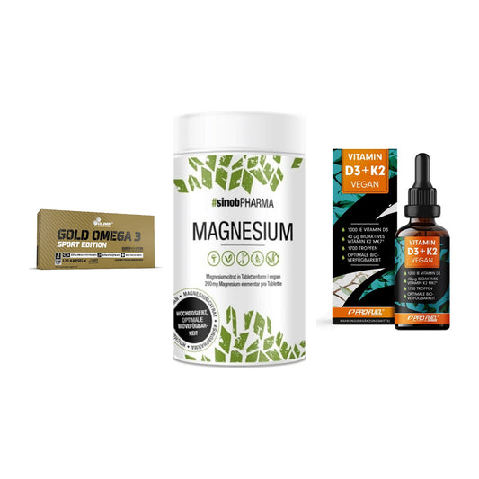 Herz & Gefäße: Olimp Omega 3 + Sinob Magnesium + ProFuel Vitamin – alle enthaltenen Artikel