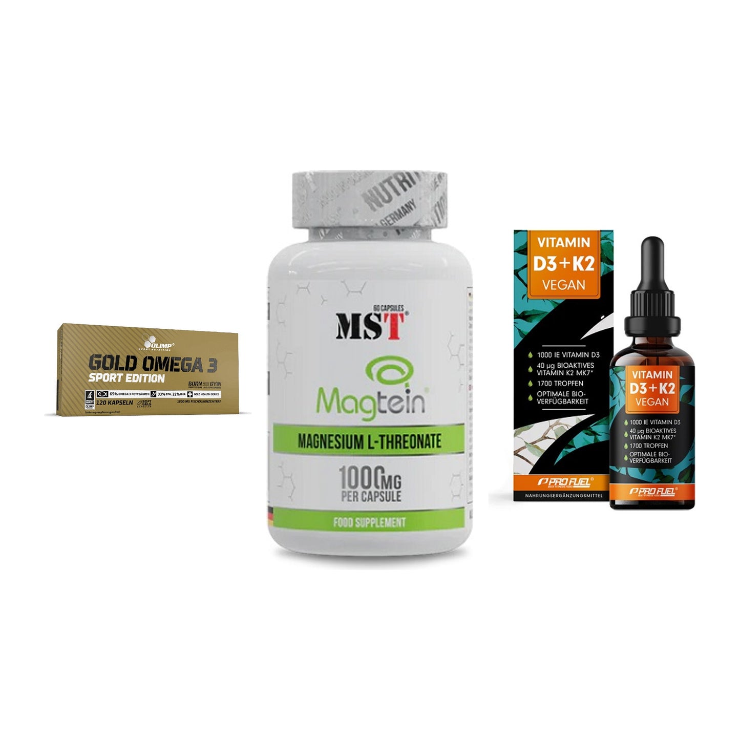 Herz & Gefäße: Olimp Omega 3 + MST Magnesium + ProFuel Vitamin – alle enthaltenen Artikel