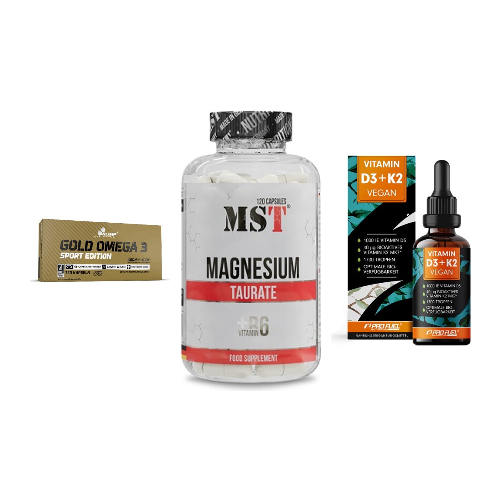 Herz & Gefäße: Olimp Omega 3 + MST Magnesium + ProFuel Vitamin – alle enthaltenen Artikel