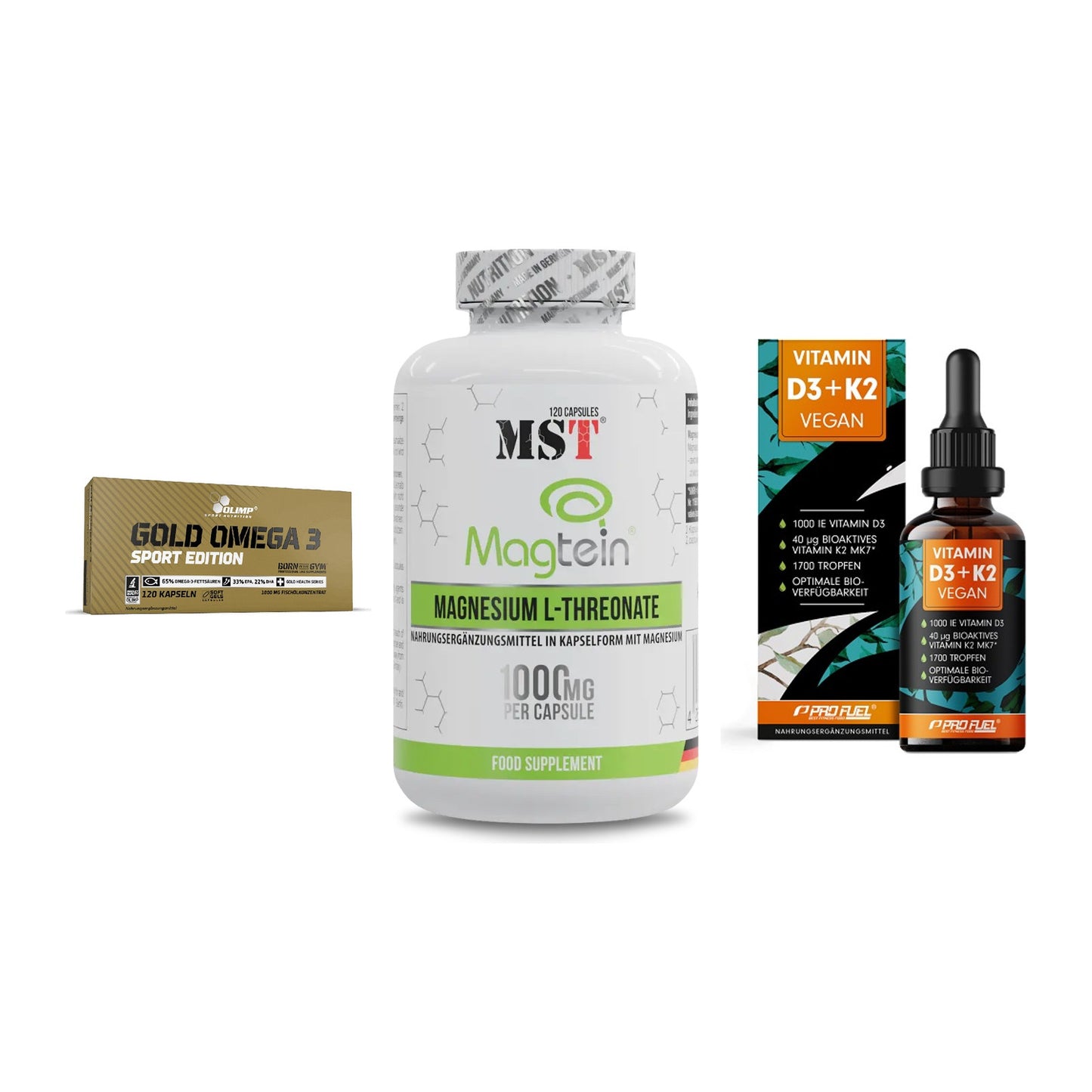 Herz & Gefäße: Olimp Omega 3 + MST Magnesium + ProFuel Vitamin – alle enthaltenen Artikel