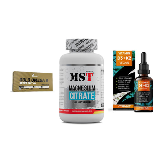 Herz & Gefäße: Olimp Omega 3 + MST Magnesium + ProFuel Vitamin – alle enthaltenen Artikel