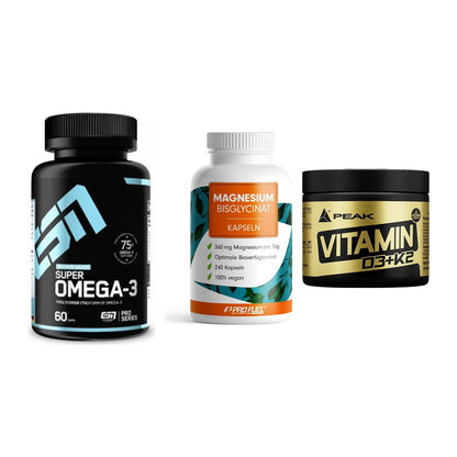 Herz & Gefäße: ESN Omega 3 + ProFuel Magnesiu + Peak Vitamin – alle enthaltenen Artikel