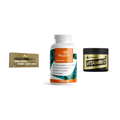 Herz & Gefäße: Olimp Omega 3 + ProFuel Magnesiu + Peak Vitamin D – alle enthaltenen Artikel