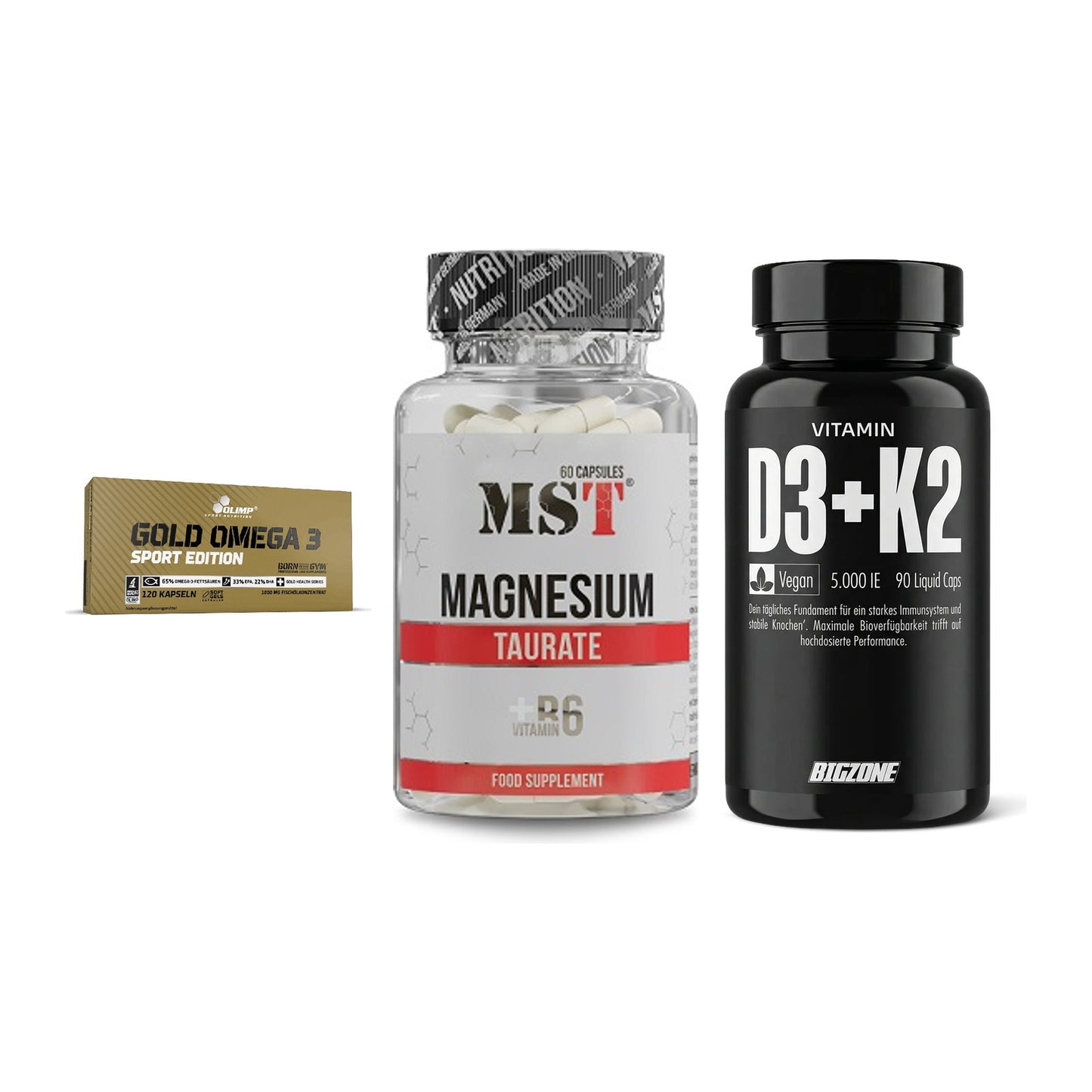 Herz & Gefäße: Olimp Omega 3 + MST Magnesium + Big Zone Vitamin – alle enthaltenen Artikel