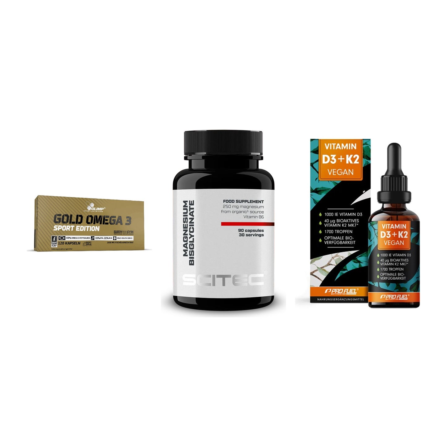 Herz & Gefäße: Olimp Omega 3 + Scitec Magnesium + ProFuel Vitamin – alle enthaltenen Artikel