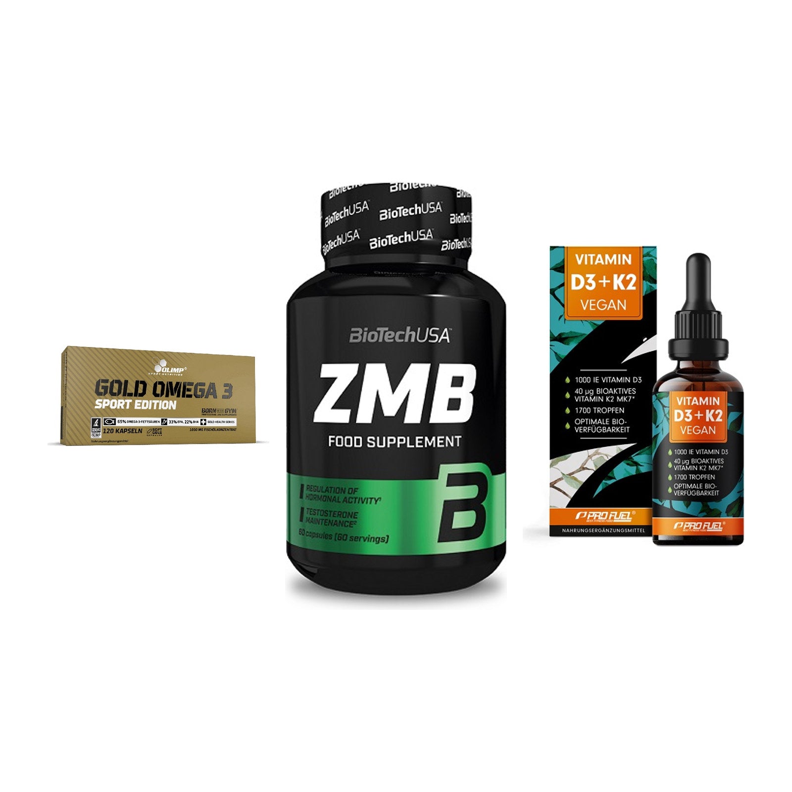 Herz & Gefäße: Olimp Omega 3 + BioTech ZMB + ProFuel Vitamin – alle enthaltenen Artikel