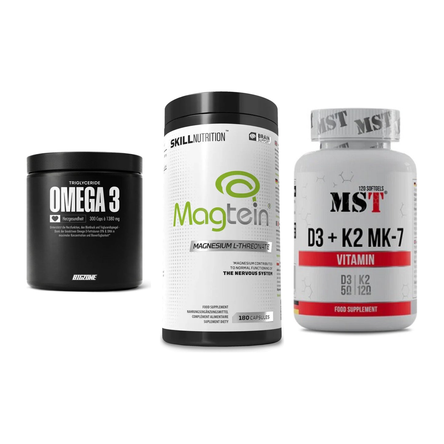Herz & Gefäße: Big Zone Omega 3 + Skill Nutrition + MST Vitamin D3 – alle enthaltenen Artikel