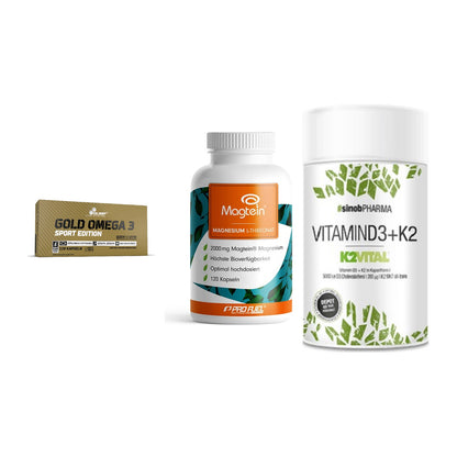 Herz & Gefäße: Olimp Omega 3 + ProFuel Magnesiu + Sinob Vitamin D3 – alle enthaltenen Artikel