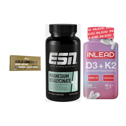Herz & Gefäße: Olimp Omega 3 + ESN Magnesium + INLEAD Vitamin – alle enthaltenen Artikel