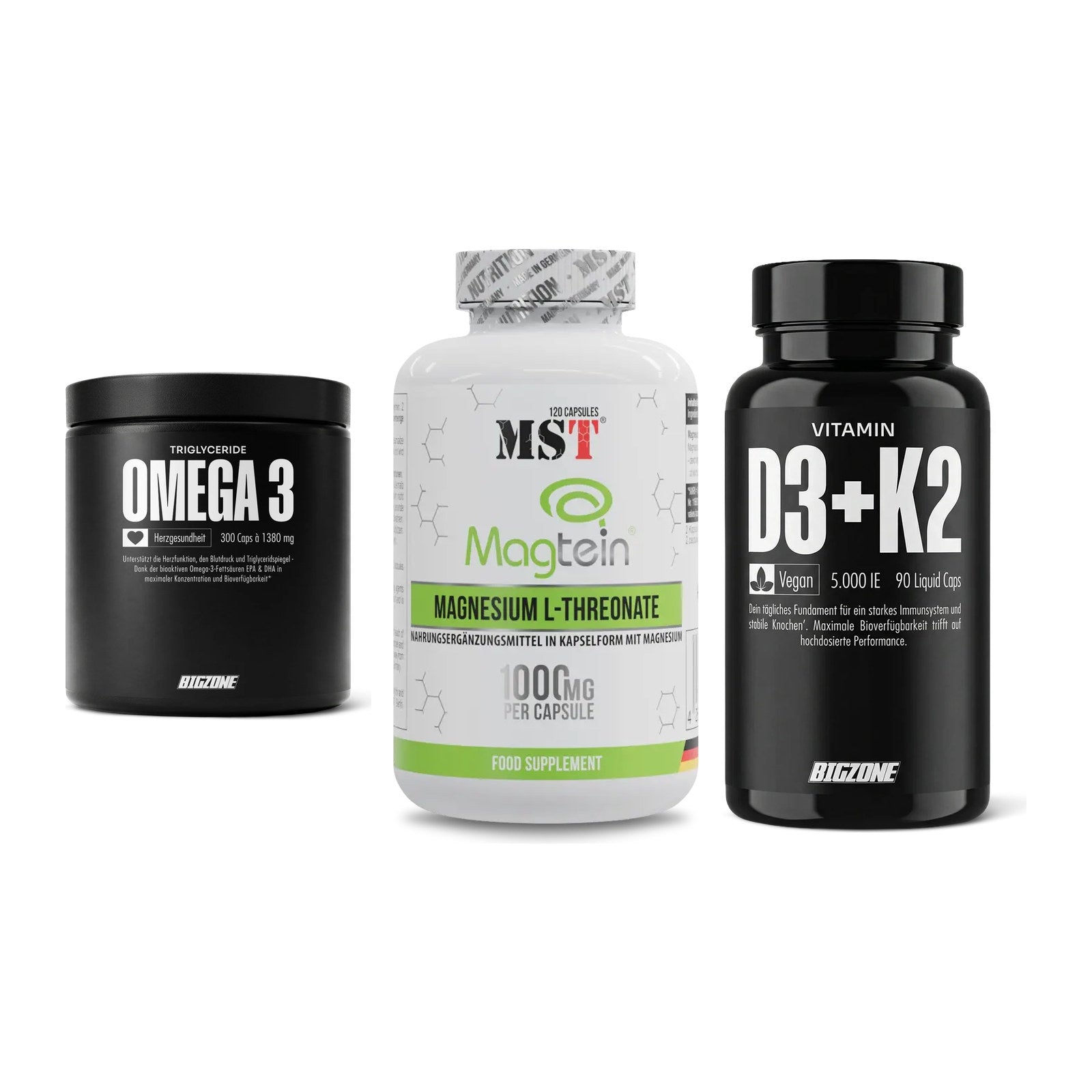 Herz & Gefäße: Big Zone Omega 3 + MST Magnesium + Big Zone Vitamin – alle enthaltenen Artikel