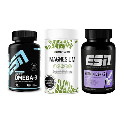 Herz & Gefäße: ESN Omega 3 + Sinob Magnesium + ESN Vitamin D3 – alle enthaltenen Artikel