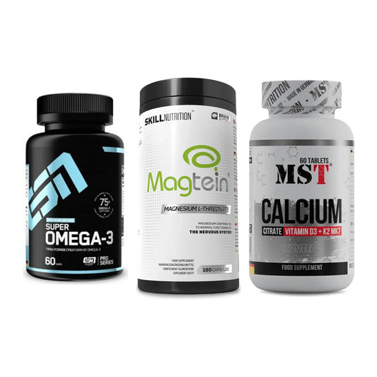 Herz & Gefäße: ESN Omega 3 + Skill Nutrition + MST Calcium – alle enthaltenen Artikel