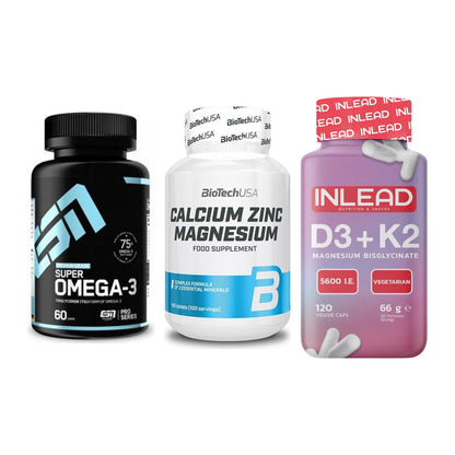 Herz & Gefäße: ESN Omega 3 + BioTech Calcium + INLEAD Vitamin – alle enthaltenen Artikel