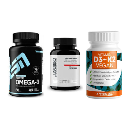 Herz & Gefäße: ESN Omega 3 + Scitec Magnesium + ProFuel Vitamin – alle enthaltenen Artikel