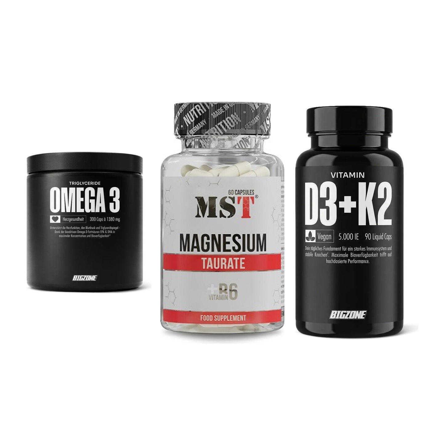 Herz & Gefäße: Big Zone Omega 3 + MST Magnesium + Big Zone Vitamin – alle enthaltenen Artikel