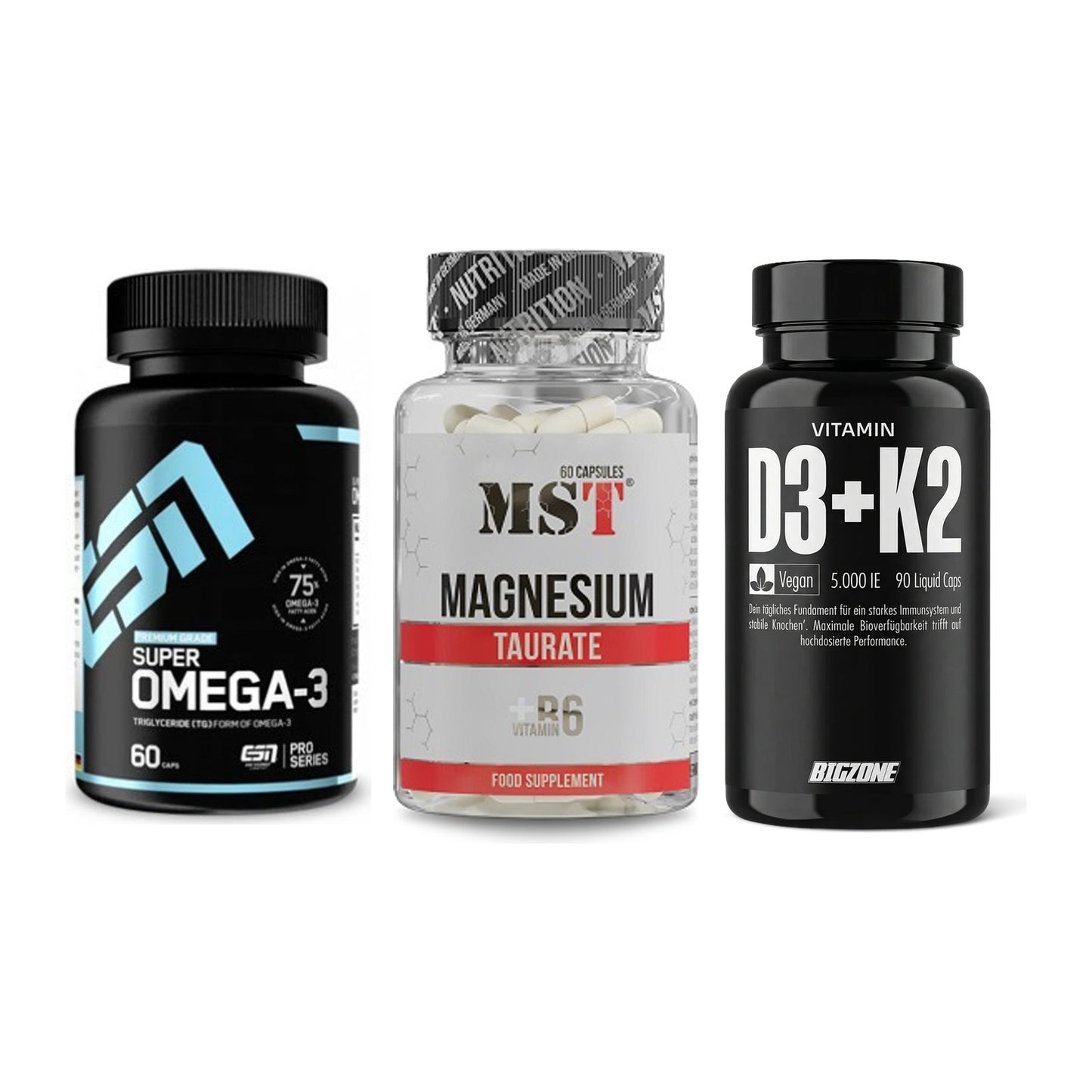 Herz & Gefäße: ESN Omega 3 + MST Magnesium + Big Zone Vitamin – alle enthaltenen Artikel