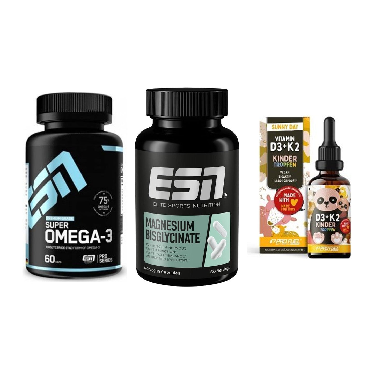 Herz & Gefäße: ESN Omega 3 + ESN Magnesium + ProFuel VITAMIN – alle enthaltenen Artikel