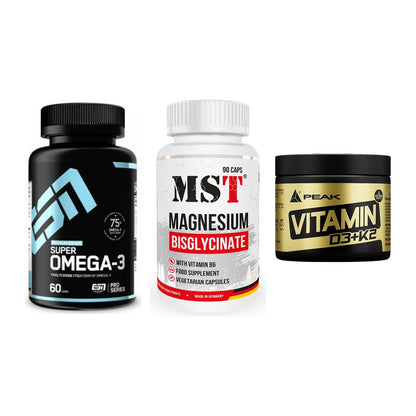 Herz & Gefäße: ESN Omega 3 + MST Magnesium + Peak Vitamin – alle enthaltenen Artikel
