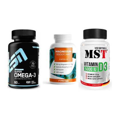 Herz & Gefäße: ESN Omega 3 + ProFuel Magnesiu + MST Vitamin D3 – alle enthaltenen Artikel