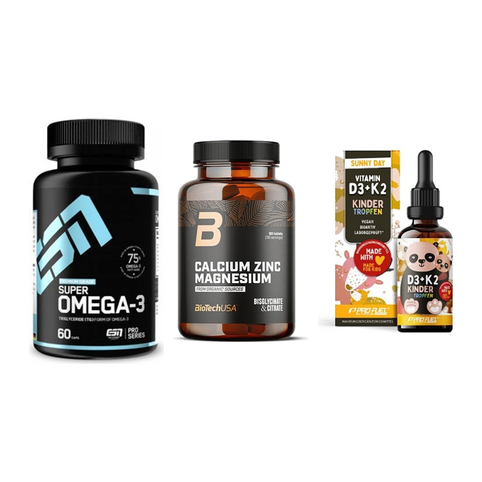 Herz & Gefäße: ESN Omega 3 + BioTech Calcium + ProFuel VITAMIN – alle enthaltenen Artikel