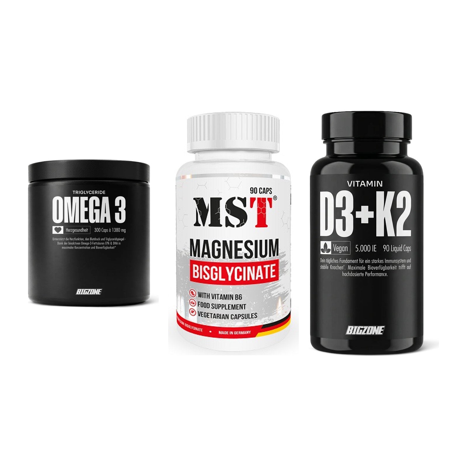 Herz & Gefäße: Big Zone Omega 3 + MST Magnesium + Big Zone Vitamin – alle enthaltenen Artikel