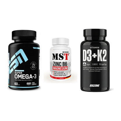 Herz & Gefäße: ESN Omega 3 + MST Zinc + Big Zone Vitamin – alle enthaltenen Artikel