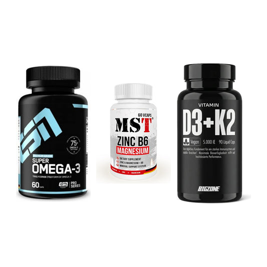 Herz & Gefäße: ESN Omega 3 + MST Zinc + Big Zone Vitamin – alle enthaltenen Artikel