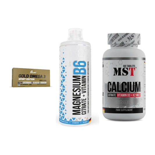 Herz & Gefäße: Olimp Omega 3 + MST Magnesium B6 + MST Calcium – alle enthaltenen Artikel