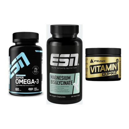Herz & Gefäße: ESN Omega 3 + ESN Magnesium + Peak Vitamin – alle enthaltenen Artikel