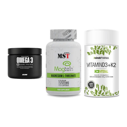 Herz & Gefäße: Big Zone Omega 3 + MST Magnesium + Sinob Vitamin D3 – alle enthaltenen Artikel