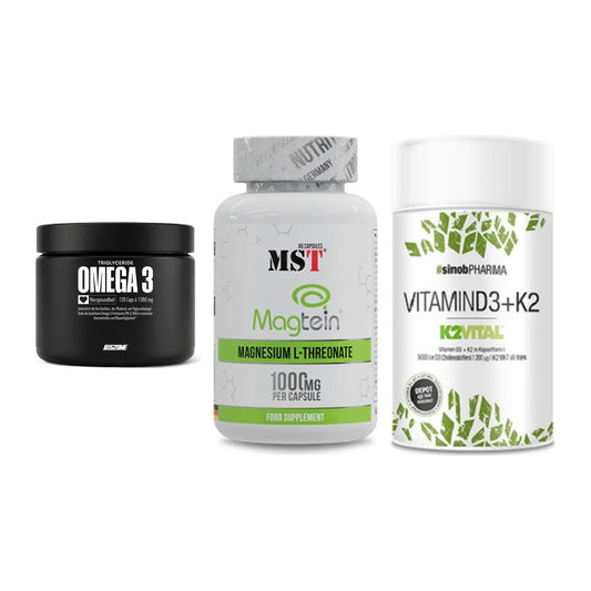 Herz & Gefäße: Big Zone Omega 3 + MST Magnesium + Sinob Vitamin D3 – alle enthaltenen Artikel