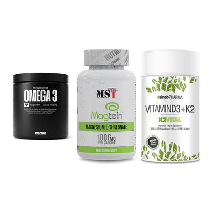 Herz & Gefäße: Big Zone Omega 3 + MST Magnesium + Sinob Vitamin D3 – alle enthaltenen Artikel