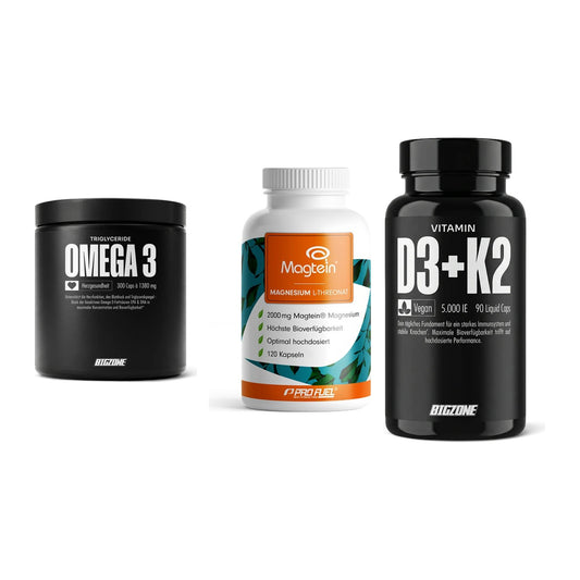 Herz & Gefäße: Big Zone Omega 3 + ProFuel Magnesiu + Big Zone Vitamin – alle enthaltenen Artikel