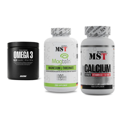 Herz & Gefäße: Big Zone Omega 3 + MST Magnesium + MST Calcium – alle enthaltenen Artikel