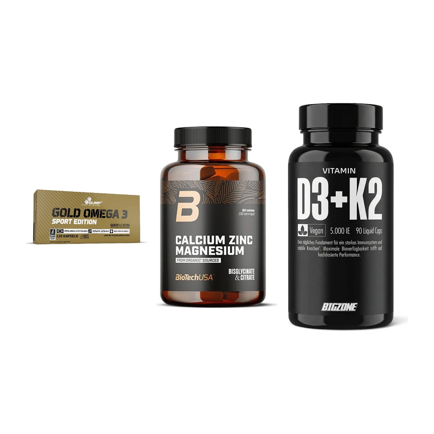 Herz & Gefäße: Olimp Omega 3 + BioTech Calcium + Big Zone Vitamin – alle enthaltenen Artikel