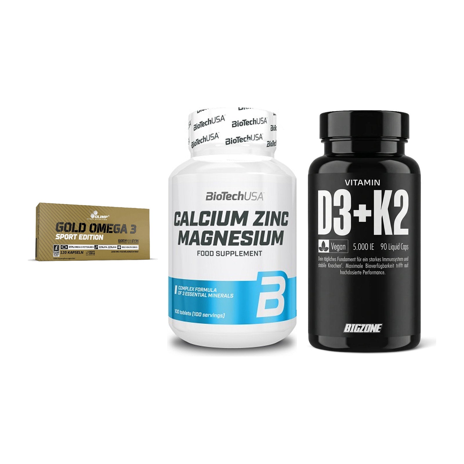Herz & Gefäße: Olimp Omega 3 + BioTech Calcium + Big Zone Vitamin – alle enthaltenen Artikel