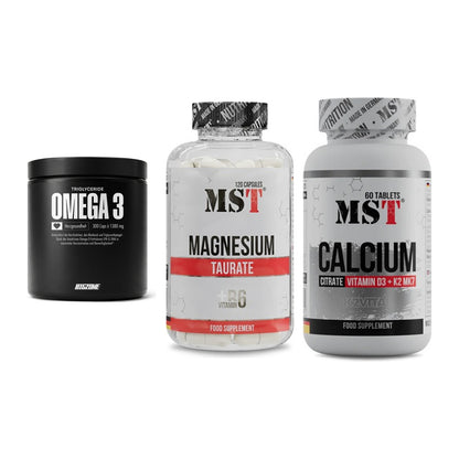 Herz & Gefäße: Big Zone Omega 3 + MST Magnesium + MST Calcium – alle enthaltenen Artikel