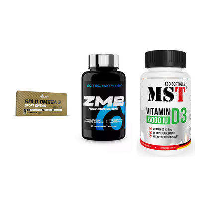 Herz & Gefäße: Olimp Omega 3 + Scitec ZMB + MST Vitamin D3 – alle enthaltenen Artikel
