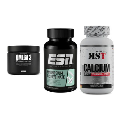 Herz & Gefäße: Big Zone Omega 3 + ESN Magnesium + MST Calcium – alle enthaltenen Artikel