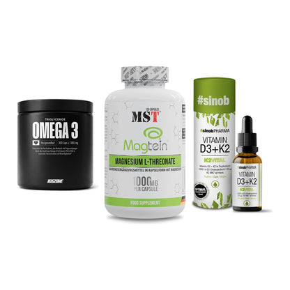 Herz & Gefäße: Big Zone Omega 3 + MST Magnesium + Sinob Vitamin D3 – alle enthaltenen Artikel
