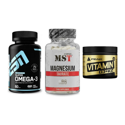 Herz & Gefäße: ESN Omega 3 + MST Magnesium + Peak Vitamin – alle enthaltenen Artikel