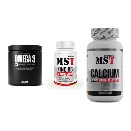 Herz & Gefäße: Big Zone Omega 3 + MST Zinc + MST Calcium – alle enthaltenen Artikel