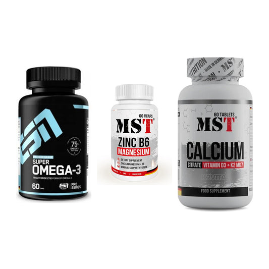 Herz & Gefäße: ESN Omega 3 + MST Zinc + MST Calcium – alle enthaltenen Artikel