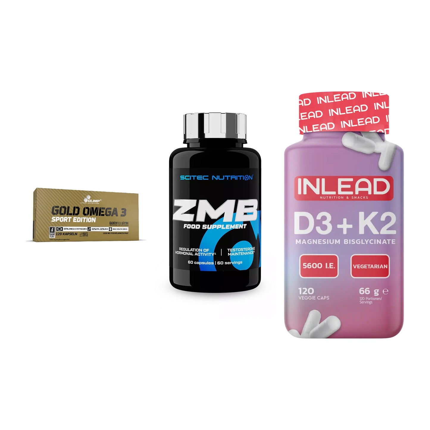 Herz & Gefäße: Olimp Omega 3 + Scitec ZMB + INLEAD Vitamin – alle enthaltenen Artikel